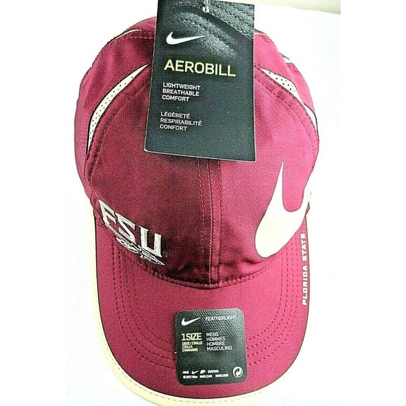 Nike Dri-Fit Featherlight Men's FSU Florida State Seminoles Big Swoosh Hat NWT - Picture 2 of 4